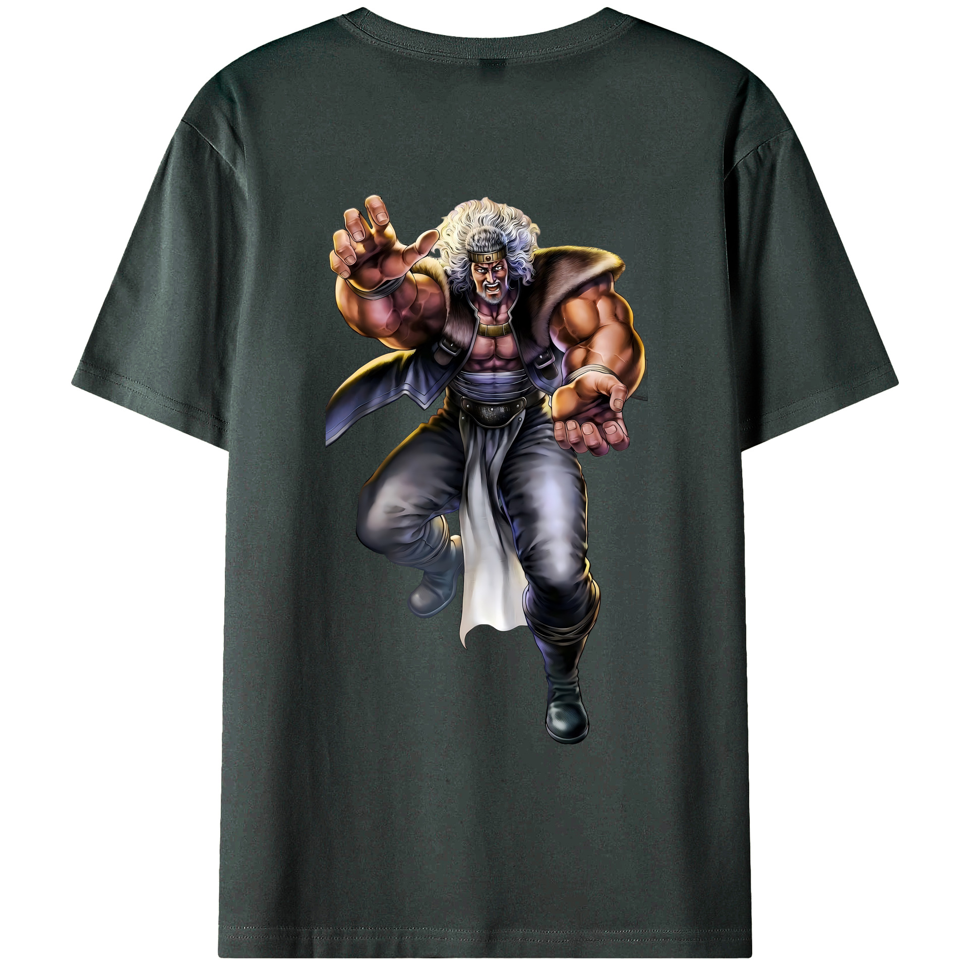 （画像用） 北斗の拳 Fist of the North Star 綿100％ メンズ半袖Tシャツ（バックプリント） 通気性